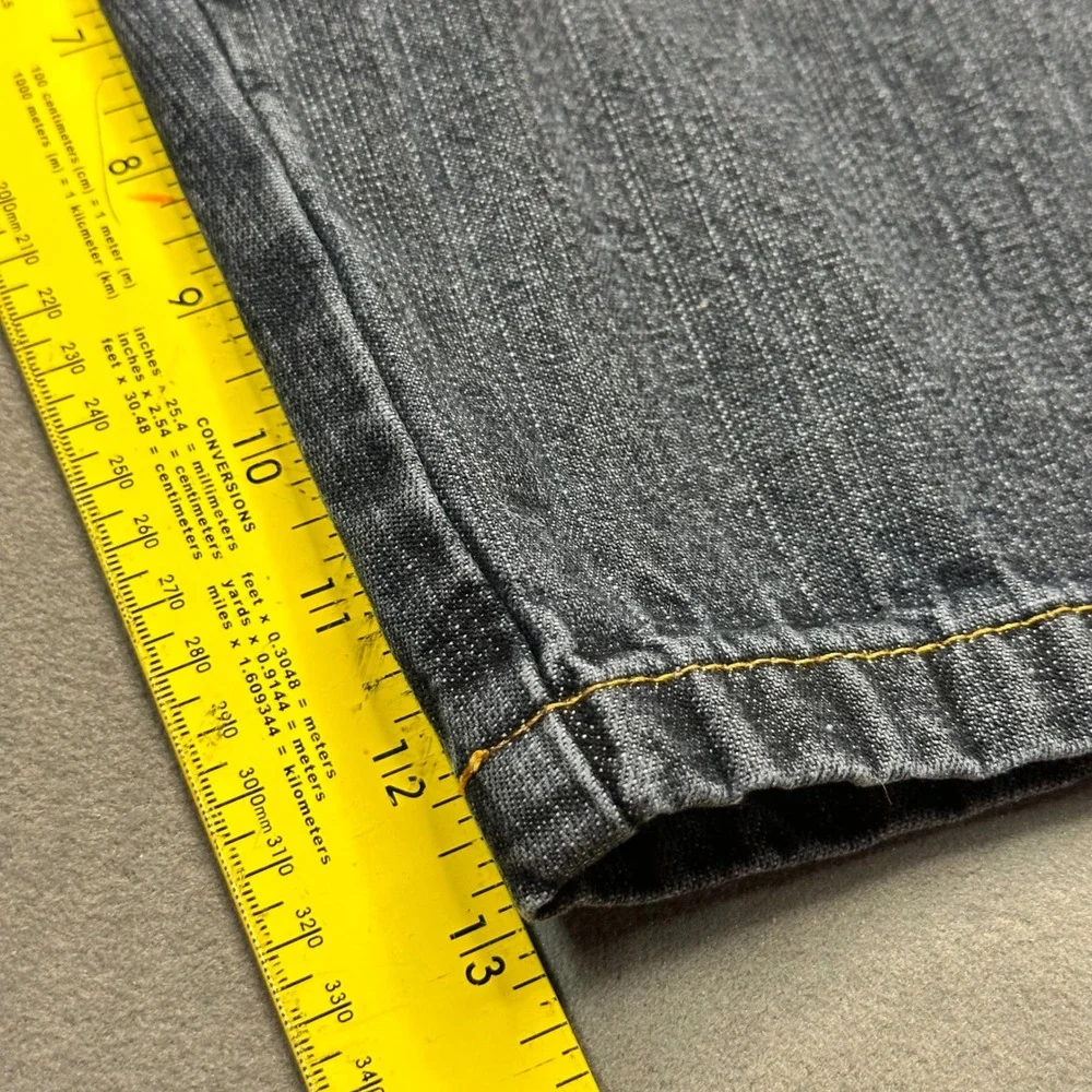 Old Skool Jeans Men 37x32 Dark Wash Embroidered Baggy Y2K Streetwear Excellent